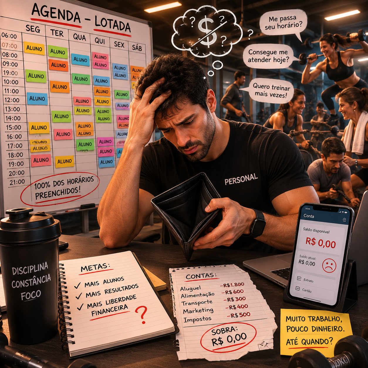 Personal Trainer com a agenda lotada mas sem dinheiro sobrando no fim do mês